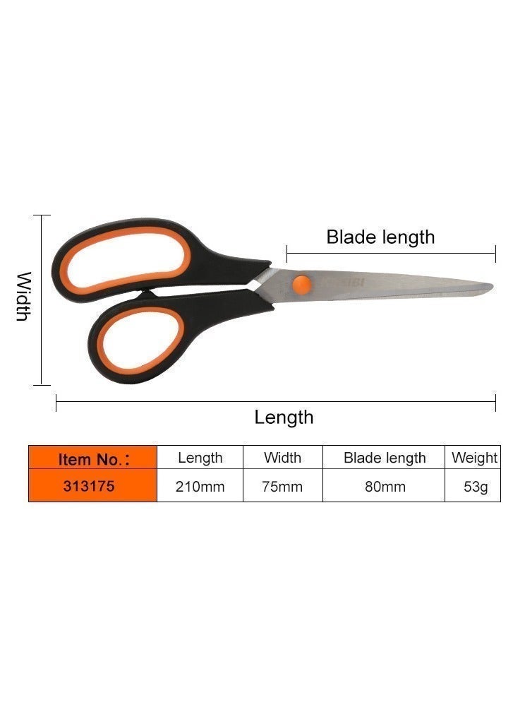 مقص صناعي متعدد الأغراض، 8 بوصة 200 مم، شفرة من الفولاذ المقاوم للصدأ، مقص احترافي لجميع أنواع ورش العمل الحرفية والأعمال المكتبية، والبستنة، وقطع القماش، والتصنيع والإنتاج. - Image 2